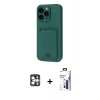 MARSİLYAN™- iPhone 16 Pro Max Kılıf Vadi Çizgi Prime - Siyah Bilvis 3X AR Hayalet Cam Ekran Koruyucu + PVD Metal Kamera Lens - GS