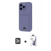 MARSİLYAN™- iPhone 16 Pro Max Kılıf Vadi Çizgi Prime - Siyah Bilvis 3X AR Hayalet Cam Ekran Koruyucu + PVD Metal Kamera Lens - SH