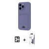 MARSİLYAN™- iPhone 16 Pro Max Kılıf Vadi Çizgi Prime - Siyah Bilvis 3X AR Hayalet Cam Ekran Koruyucu + PVD Metal Kamera Lens - GS