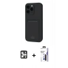 MARSİLYAN™- iPhone 16 Pro Max Kılıf Vadi Çizgi Prime - Siyah Bilvis 3X AR Hayalet Cam Ekran Koruyucu + PVD Metal Kamera Lens - GS