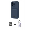 MARSİLYAN™- iPhone 16 Pro Max Kılıf Vadi Çizgi Prime - Siyah Bilvis 3X AR Hayalet Cam Ekran Koruyucu + PVD Metal Kamera Lens - GS