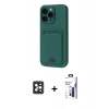 MARSİLYAN™- iPhone 16 Pro Max Kılıf Vadi Çizgi Prime - Siyah Bilvis 3X AR Hayalet Cam Ekran Koruyucu + PVD Metal Kamera Lens - SH