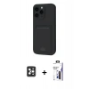 MARSİLYAN™- iPhone 16 Pro Max Kılıf Vadi Çizgi Prime - Siyah Bilvis 3X AR Hayalet Cam Ekran Koruyucu + PVD Metal Kamera Lens - SH