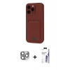 MARSİLYAN™- iPhone 16 Pro Max Kılıf Vadi Çizgi Prime - Siyah Bilvis 3X AR HD Cam Ekran Koruyucu + Pers Alüminyum Kamera Lens - GI
