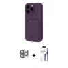 MARSİLYAN™- iPhone 16 Pro Max Kılıf Vadi Çizgi Prime - Siyah Bilvis 3X AR HD Cam Ekran Koruyucu + Pers Alüminyum Kamera Lens - GI