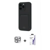 MARSİLYAN™- iPhone 16 Pro Max Kılıf Vadi Çizgi Prime - Siyah Bilvis 3X AR HD Cam Ekran Koruyucu + Pers Alüminyum Kamera Lens - GI