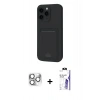 MARSİLYAN™- iPhone 16 Pro Max Kılıf Vadi Çizgi Prime - Siyah Bilvis 3X AR HD Cam Ekran Koruyucu + Pers Alüminyum Kamera Lens - GS