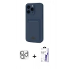 MARSİLYAN™- iPhone 16 Pro Max Kılıf Vadi Çizgi Prime - Siyah Bilvis 3X AR HD Cam Ekran Koruyucu + Pers Alüminyum Kamera Lens - GS