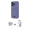 MARSİLYAN™- iPhone 16 Pro Max Kılıf Vadi Çizgi Prime - Siyah Bilvis 3X AR HD Cam Ekran Koruyucu + Pers Alüminyum Kamera Lens - GS
