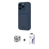 MARSİLYAN™- iPhone 16 Pro Max Kılıf Vadi Çizgi Prime - Siyah Bilvis 3X AR HD Cam Ekran Koruyucu + Pers Alüminyum Kamera Lens - GI