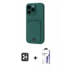 MARSİLYAN™- iPhone 16 Pro Max Kılıf Vadi Çizgi Prime - Siyah Bilvis 3X AR HD Cam Ekran Koruyucu + PVD Metal Kamera Lens - SH