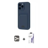MARSİLYAN™- iPhone 16 Pro Max Kılıf Vadi Çizgi Prime - Siyah Bilvis 3X AR HD Cam Ekran Koruyucu + PVD Metal Kamera Lens - GD