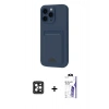 MARSİLYAN™- iPhone 16 Pro Max Kılıf Vadi Çizgi Prime - Siyah Bilvis 3X AR HD Cam Ekran Koruyucu + PVD Metal Kamera Lens - SH