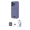 MARSİLYAN™- iPhone 16 Pro Max Kılıf Vadi Çizgi Prime - Siyah Bilvis 3X AR HD Cam Ekran Koruyucu + PVD Metal Kamera Lens - SH