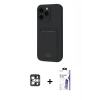 MARSİLYAN™- iPhone 16 Pro Max Kılıf Vadi Çizgi Prime - Siyah Bilvis 3X AR HD Cam Ekran Koruyucu + PVD Metal Kamera Lens - GS
