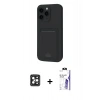 MARSİLYAN™- iPhone 16 Pro Max Kılıf Vadi Çizgi Prime - Siyah Bilvis 3X AR HD Cam Ekran Koruyucu + PVD Metal Kamera Lens - SH