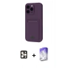 MARSİLYAN™- iPhone 16 Pro Max Kılıf Vadi Çizgi Prime - Siyah Bilvis 5in1 3D Magic Cam Ekran Koruyucu + Gold PVD Metal Kamera Lens