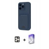 MARSİLYAN™- iPhone 16 Pro Max Kılıf Vadi Çizgi Prime - Siyah Bilvis 5in1 3D Magic Cam Ekran Koruyucu + Gold PVD Metal Kamera Lens