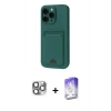 MARSİLYAN™- iPhone 16 Pro Max Kılıf Vadi Çizgi Prime - Siyah Bilvis 5in1 3D Magic Cam Ekran Koruyucu + Pers Alüminyum Kamera Lens - GI