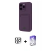 MARSİLYAN™- iPhone 16 Pro Max Kılıf Vadi Çizgi Prime - Siyah Bilvis 5in1 3D Magic Cam Ekran Koruyucu + Pers Alüminyum Kamera Lens - GI