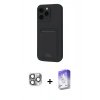 MARSİLYAN™- iPhone 16 Pro Max Kılıf Vadi Çizgi Prime - Siyah Bilvis 5in1 3D Magic Cam Ekran Koruyucu + Pers Alüminyum Kamera Lens - GI