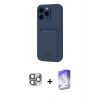 MARSİLYAN™- iPhone 16 Pro Max Kılıf Vadi Çizgi Prime - Siyah Bilvis 5in1 3D Magic Cam Ekran Koruyucu + Pers Alüminyum Kamera Lens - GI