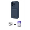 MARSİLYAN™- iPhone 16 Pro Max Kılıf Vadi Çizgi Prime - Siyah Bilvis 5in1 3D Magic Cam Ekran Koruyucu + Gümüş Pers Alüminyum Kamera Lens