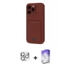 MARSİLYAN™- iPhone 16 Pro Max Kılıf Vadi Çizgi Prime - Siyah Bilvis 5in1 3D Magic Cam Ekran Koruyucu + Gümüş Pers Alüminyum Kamera Lens