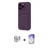 MARSİLYAN™- iPhone 16 Pro Max Kılıf Vadi Çizgi Prime - Siyah Bilvis 5in1 3D Magic Cam Ekran Koruyucu + Gümüş Pers Alüminyum Kamera Lens