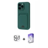 MARSİLYAN™- iPhone 16 Pro Max Kılıf Vadi Çizgi Prime - Siyah Bilvis 5in1 3D Magic Cam Ekran Koruyucu + Gümüş Pers Alüminyum Kamera Lens