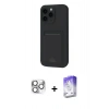 MARSİLYAN™- iPhone 16 Pro Max Kılıf Vadi Çizgi Prime - Siyah Bilvis 5in1 3D Magic Cam Ekran Koruyucu + Gümüş Pers Alüminyum Kamera Lens