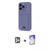 MARSİLYAN™- iPhone 16 Pro Max Kılıf Vadi Çizgi Prime - Siyah Bilvis 5in1 3D Magic Cam Ekran Koruyucu + PVD Metal Kamera Lens - GS