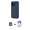 MARSİLYAN™- iPhone 16 Pro Max Kılıf Vadi Çizgi Prime - Siyah Bilvis 5in1 3D Magic Cam Ekran Koruyucu + PVD Metal Kamera Lens - SH