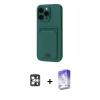 MARSİLYAN™- iPhone 16 Pro Max Kılıf Vadi Çizgi Prime - Siyah Bilvis 5in1 3D Magic Cam Ekran Koruyucu + PVD Metal Kamera Lens - GS