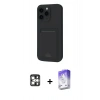 MARSİLYAN™- iPhone 16 Pro Max Kılıf Vadi Çizgi Prime - Siyah Bilvis 5in1 3D Magic Cam Ekran Koruyucu + PVD Metal Kamera Lens - GS