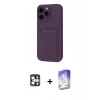 MARSİLYAN™- iPhone 16 Pro Max Kılıf Vadi Çizgi Prime - Siyah Bilvis 5in1 3D Magic Cam Ekran Koruyucu + PVD Metal Kamera Lens - GS