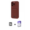 MARSİLYAN™- iPhone 16 Pro Max Kılıf Vadi Çizgi Prime - Siyah Bilvis 5in1 3D Magic Cam Ekran Koruyucu + PVD Metal Kamera Lens - GS