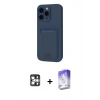 MARSİLYAN™- iPhone 16 Pro Max Kılıf Vadi Çizgi Prime - Siyah Bilvis 5in1 3D Magic Cam Ekran Koruyucu + PVD Metal Kamera Lens - GS