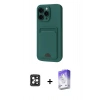 MARSİLYAN™- iPhone 16 Pro Max Kılıf Vadi Çizgi Prime - Siyah Bilvis 5in1 3D Magic Cam Ekran Koruyucu + Siyah PVD Metal Kamera Lens