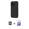 MARSİLYAN™- iPhone 16 Pro Max Kılıf Vadi Çizgi Prime - Siyah Bilvis 5in1 5D Magic Hayalet Cam Ekran Koruyucu + PVD Metal Kamera Lens - SH