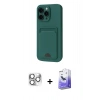 MARSİLYAN™- iPhone 16 Pro Max Kılıf Vadi Çizgi Prime - Siyah Bilvis 5in1 5D Magic Hayalet Cam Ekran Koruyucu + Pers Alüminyum Kamera Lens - GS