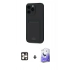 MARSİLYAN™- iPhone 16 Pro Max Kılıf Vadi Çizgi Prime - Siyah Bilvis 5in1 5D Magic Hayalet Cam Ekran Koruyucu + PVD Metal Kamera Lens - GD
