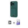 MARSİLYAN™- iPhone 16 Pro Max Kılıf Vadi Çizgi Prime - Siyah Bilvis 5in1 5D Magic Hayalet Cam Ekran Koruyucu + Gümüş PVD Metal Kamera Lens