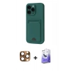 MARSİLYAN™- iPhone 16 Pro Max Kılıf Vadi Çizgi Prime - Siyah Bilvis 5in1 5D Magic Hayalet Cam Ekran Koruyucu + Pers Alüminyum Kamera Lens - CLTM