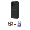 MARSİLYAN™- iPhone 16 Pro Max Kılıf Vadi Çizgi Prime - Siyah Bilvis 5in1 5D Magic Hayalet Cam Ekran Koruyucu + Pers Alüminyum Kamera Lens - CLTM