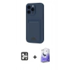 MARSİLYAN™- iPhone 16 Pro Max Kılıf Vadi Çizgi Prime - Siyah Bilvis 5in1 5D Magic Hayalet Cam Ekran Koruyucu + Gümüş PVD Metal Kamera Lens
