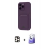 MARSİLYAN™- iPhone 16 Pro Max Kılıf Vadi Çizgi Prime - Siyah Bilvis 5in1 5D Magic Hayalet Cam Ekran Koruyucu + PVD Metal Kamera Lens - GD