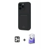 MARSİLYAN™- iPhone 16 Pro Max Kılıf Vadi Çizgi Prime - Siyah Bilvis 5in1 5D Magic Hayalet Cam Ekran Koruyucu + Gümüş PVD Metal Kamera Lens