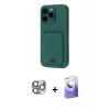 MARSİLYAN™- iPhone 16 Pro Max Kılıf Vadi Çizgi Prime - Siyah Bilvis 5in1 5D Magic Hayalet Cam Ekran Koruyucu + Pers Alüminyum Kamera Lens - GI