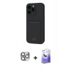 MARSİLYAN™- iPhone 16 Pro Max Kılıf Vadi Çizgi Prime - Siyah Bilvis 5in1 5D Magic Hayalet Cam Ekran Koruyucu + Pers Alüminyum Kamera Lens - GI